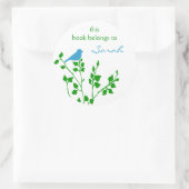 Aangepaste blauwe Stickers voor een groen vogelboe (Tas)