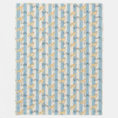 Aangepaste Blauwe Streep Golden Retriever Huisdier Fleece Deken (Voorkant)