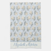 Aangepaste  blauwe strepen theedoek (Verticaal)