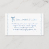 Aangepaste Blauwe Strik Jongen Baby Shower Informatiekaartje (Voorkant)