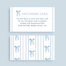 Aangepaste Blauwe Strik Jongen Baby Shower Informatiekaartje