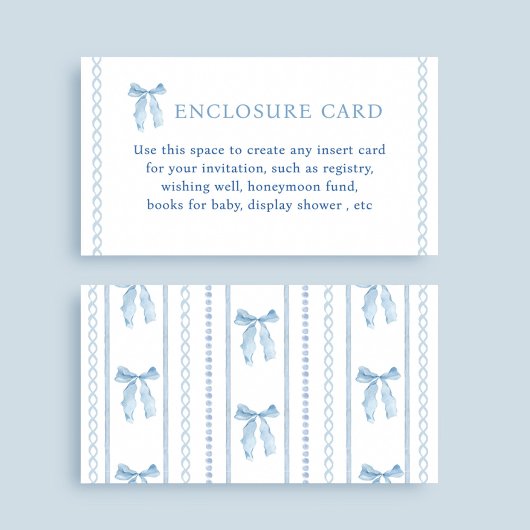 Aangepaste Blauwe Strik Jongen Baby Shower Informatiekaartje