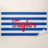 Aangepaste blauwe stripper handdoek (Voorkant)