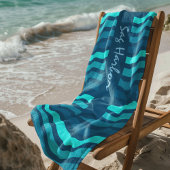 Aangepaste blauwe stripper handdoek