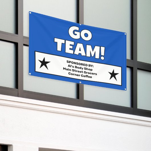 Aangepaste blauwe teambanner spandoek (Buitenkant Gebouw)