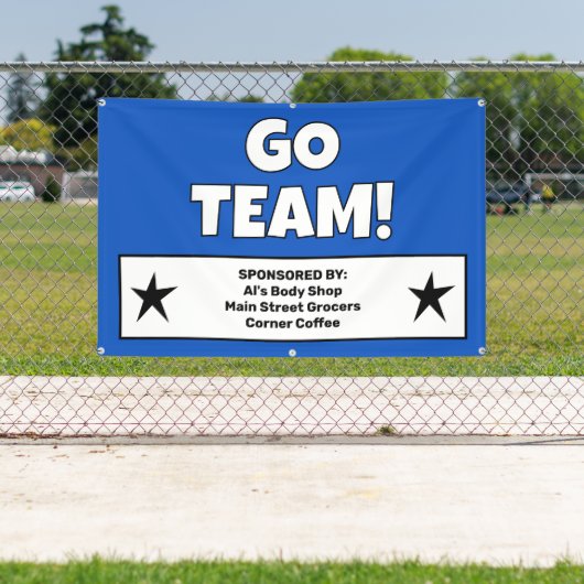 Aangepaste blauwe teambanner spandoek (Insitu)