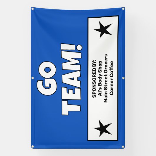 Aangepaste blauwe teambanner spandoek (Verticaal)