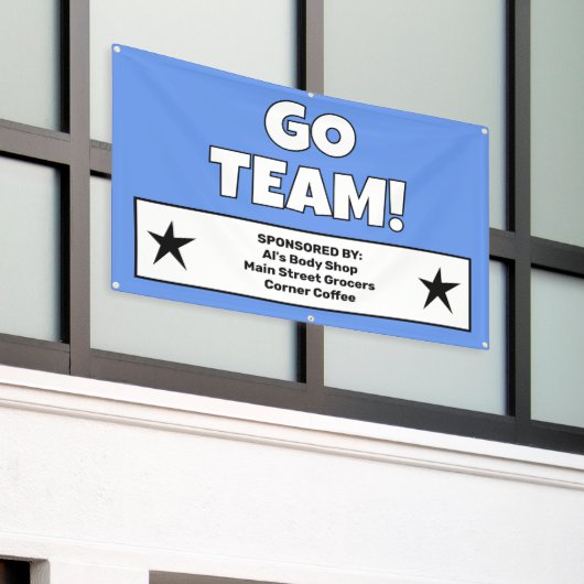 Aangepaste blauwe teambanner spandoek (Buitenkant Gebouw)