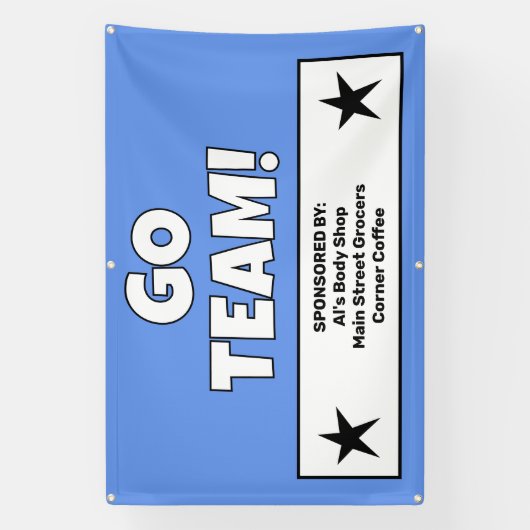 Aangepaste blauwe teambanner spandoek (Verticaal)