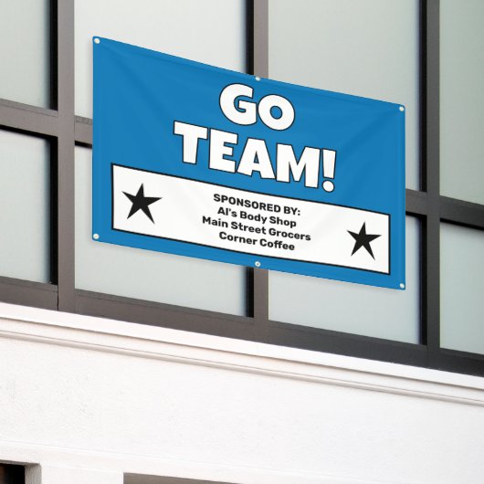 Aangepaste blauwe teambanner spandoek (Buitenkant Gebouw)