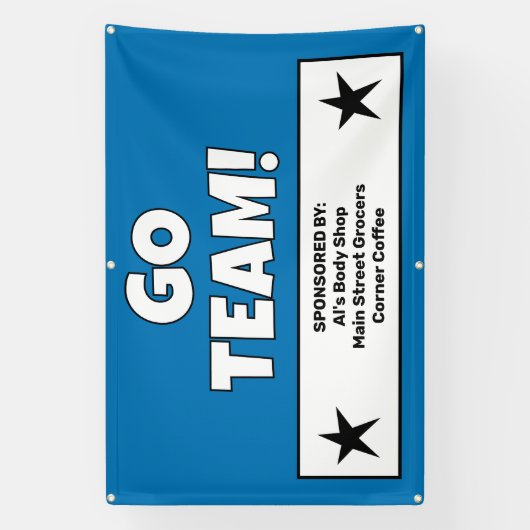 Aangepaste blauwe teambanner spandoek (Verticaal)