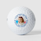 Aangepaste blauwe tekst foto golfballen (Voorkant)