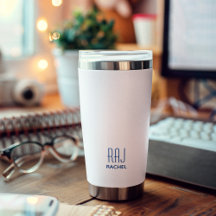 Aangepaste blauwe tekst voor- en achterkant, 20oz