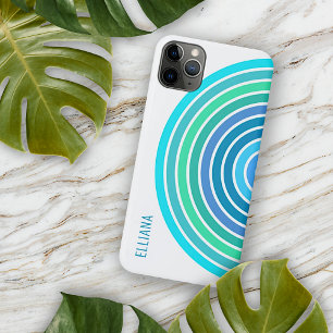 Aangepaste Blauwe Turquoise Groen Violet Witte Str Case-Mate iPhone Case
