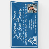 Aangepaste Blauwe Vastgoedbedrijf Marketing Spandoek (Verticaal)