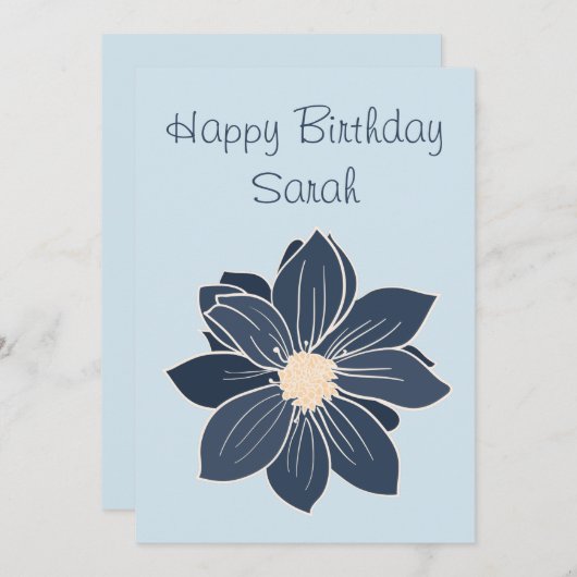 Aangepaste blauwe ventilator Happy Birthday Kaart (Voorkant / Achterkant)