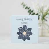 Aangepaste blauwe ventilator Happy Birthday Kaart (Staand voorkant)