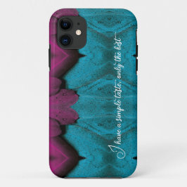 Aangepaste blauwe verenkleed iPhone Case