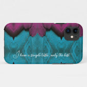 Aangepaste blauwe verenkleed iPhone Case (Achterkant (horizontaal))