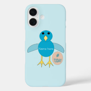 Aangepaste Blauwe Verjaardagsjongen Kuiken iPhone 16 Hoesje