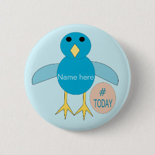 Aangepaste Blauwe Verjaardagsjongen Kuiken Knop Ronde Button 5,7 Cm