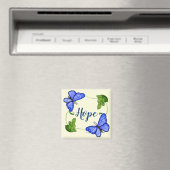 Aangepaste blauwe vlinder met wijnstokken magneet (Insitu (Vaatwasser))