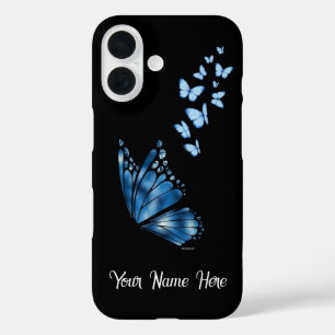 Aangepaste Blauwe Vlinder Telefoonhoes iPhone 16 Hoesje