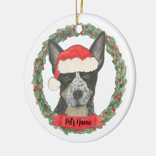 Aangepaste blauwe voeler keramisch ornament (Links)