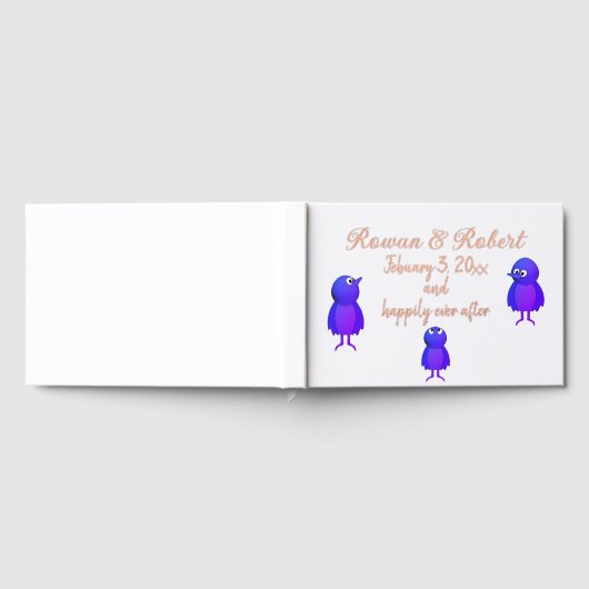 Aangepaste blauwe vogels gastenboek (Volledig)