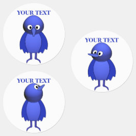 Aangepaste blauwe vogels labels
