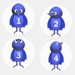 Aangepaste blauwe vogels labels