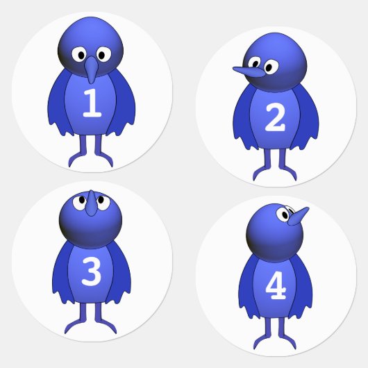 Aangepaste blauwe vogels labels (Groep)