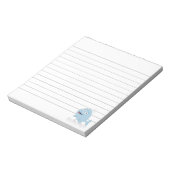 Aangepaste blauwe walvis notitieblok (Linkerzijde)