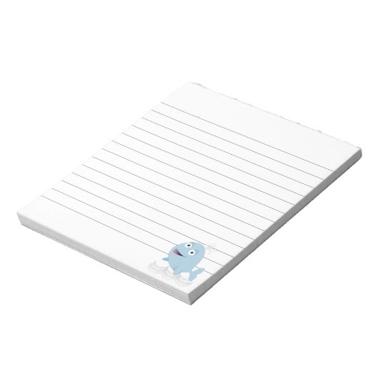 Aangepaste blauwe walvis notitieblok (Linkerzijde)