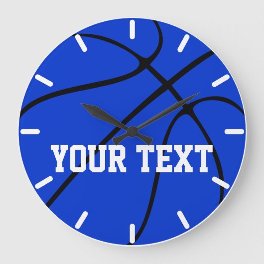 Aangepaste blauwe wandklok voor Basketball (Voorkant)
