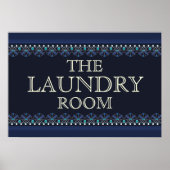 Aangepaste blauwe wasruimte poster (Voorkant)