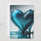 Aangepaste Blauwe Water Hart Bruidsdouche Kaart (Achterkant)