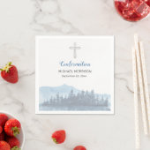 Aangepaste blauwe Waterverf bevestiging Servet (Insitu)