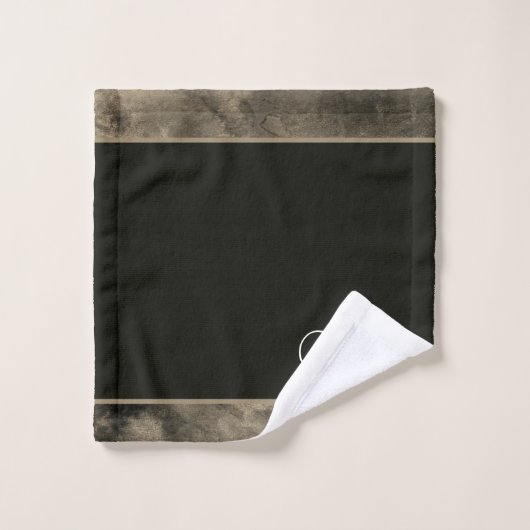 Aangepaste Blauwe Waterverf Wit Elegant Monogramme Bad Handdoek (Wasdoekje)