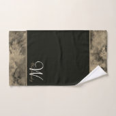 Aangepaste Blauwe Waterverf Wit Elegant Monogramme Bad Handdoek (Handdoek)