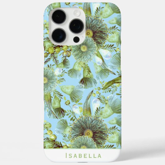 Aangepaste  blauwe Wattle en Eucalyptus Case-Mate iPhone Case (Achterkant)