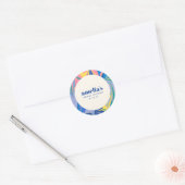 Aangepaste blauwe wervelende leuke kleurrijke brui ronde sticker (Envelop)
