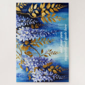 Aangepaste Blauwe Wisteria Inspirerende Tekst Legpuzzel (Verticaal)