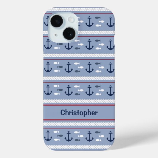 Aangepaste blauwe witte kleuren Case-Mate iPhone case (Achterkant)