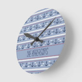 Aangepaste blauwe witte kleuren ronde klok (Hoek)