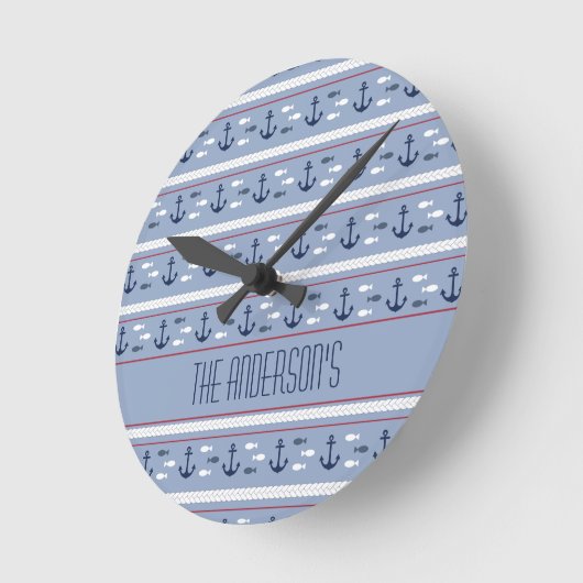 Aangepaste blauwe witte kleuren ronde klok (Hoek)