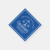 Aangepaste blauwe witte rechtenfaculteit afstudeer servet (Hoek)