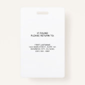 Aangepaste blauwe zakelijke Logo foto-ID Badge (Achterkant)