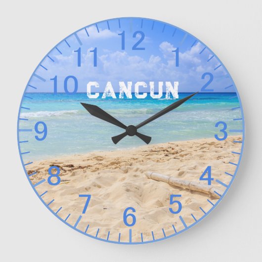 Aangepaste Blauwe Zand Strand Klok (Voorkant)