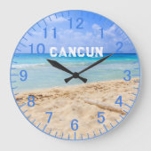 Aangepaste blauwe zandstrandklok grote klok (Voorkant)